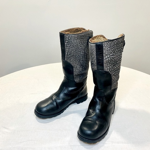 Tory Burch Fur Lined Leather Winter Boots Like New  Size 6.5 - Picture 6 of 12